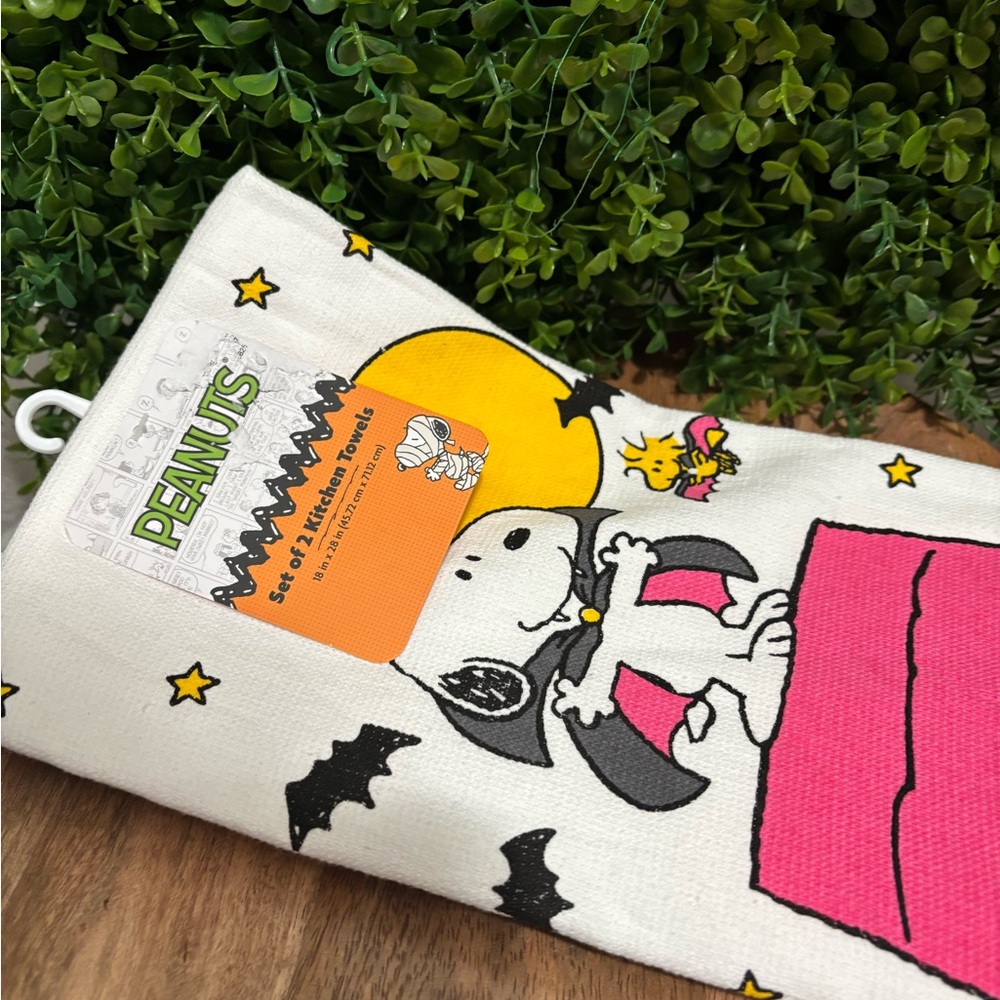 Peanuts NWT Halloween Towel with Snoopy and Woodstock set of 2